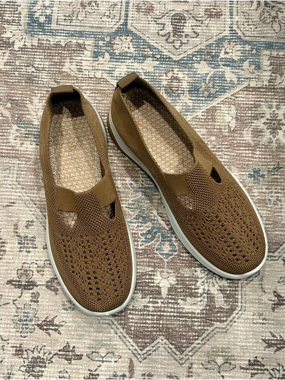 NEW Breathable Slip-On Knit Loafers - Brown by Inspire Uplift